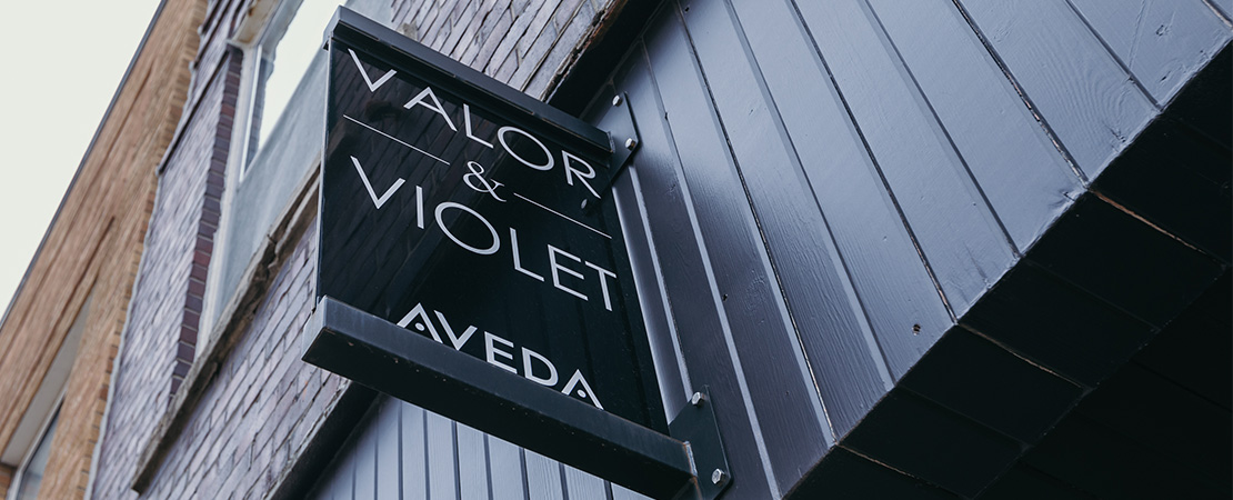 Valor & Violet exterior sign