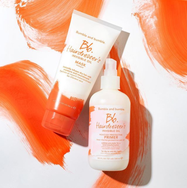 Bb products on a white and orange painted background